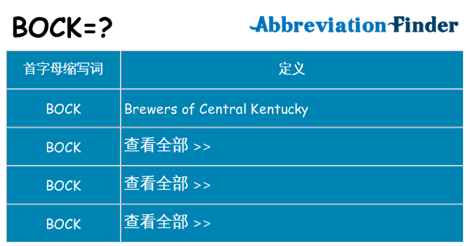 bock 代表什么