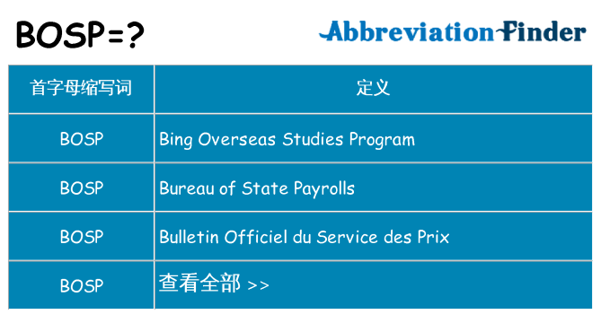 bosp 代表什么