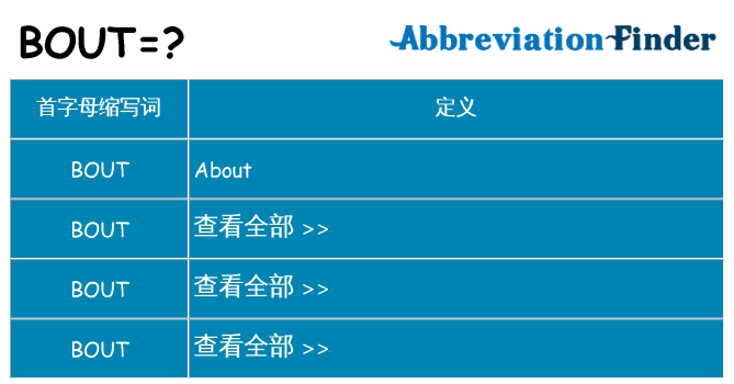 bout 代表什么