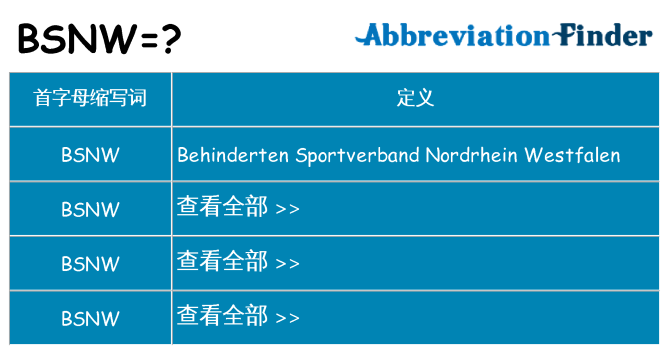 bsnw 代表什么