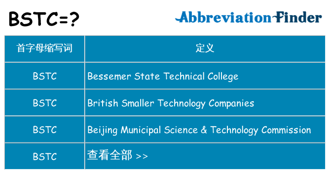 bstc 代表什么