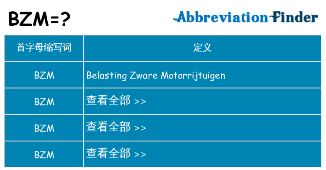 bzm 代表什么