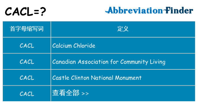 cacl 代表什么