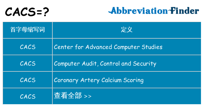 cacs 代表什么