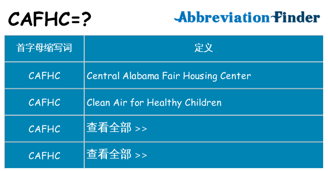 cafhc 代表什么