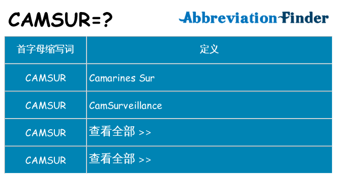 camsur 代表什么