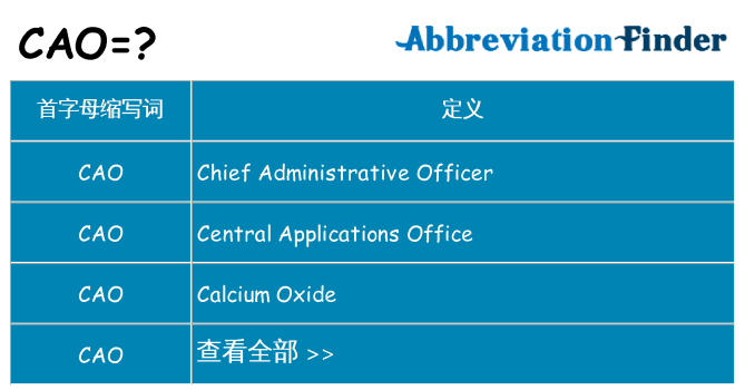 cao 代表什么