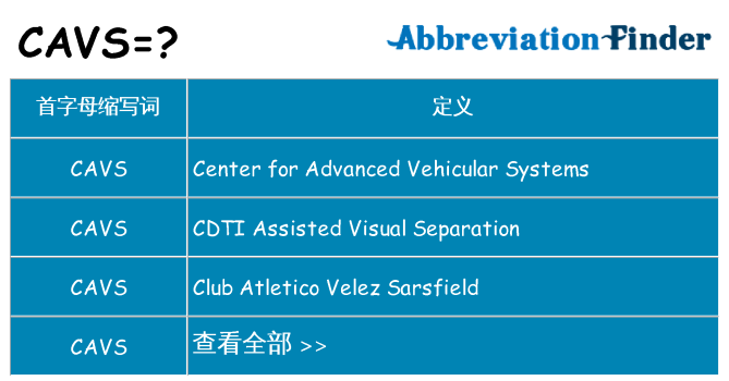 cavs 代表什么