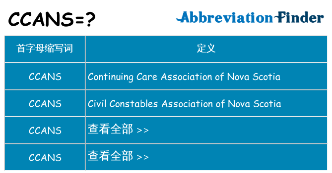 ccans 代表什么