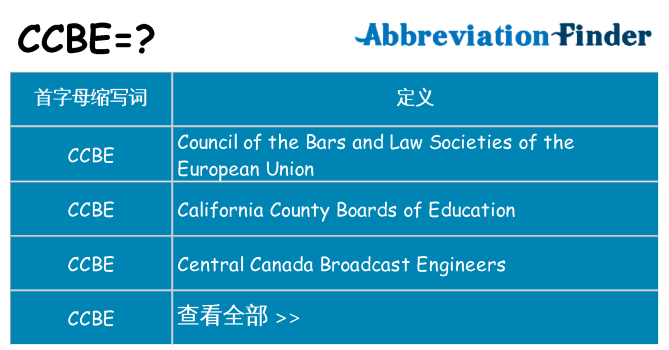 ccbe 代表什么