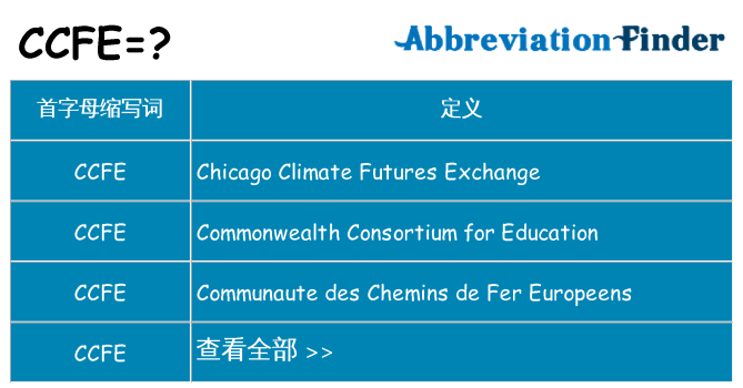 ccfe 代表什么