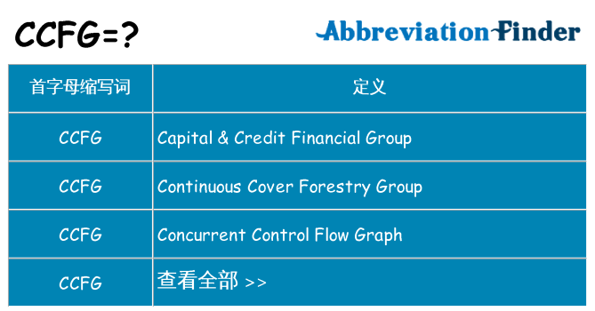 ccfg 代表什么