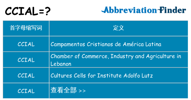 ccial 代表什么