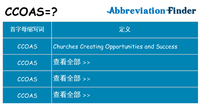 ccoas 代表什么