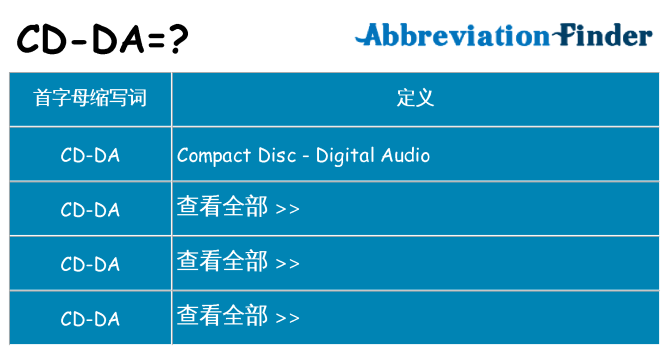 cd-da 代表什么