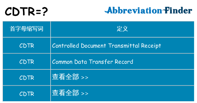 cdtr 代表什么