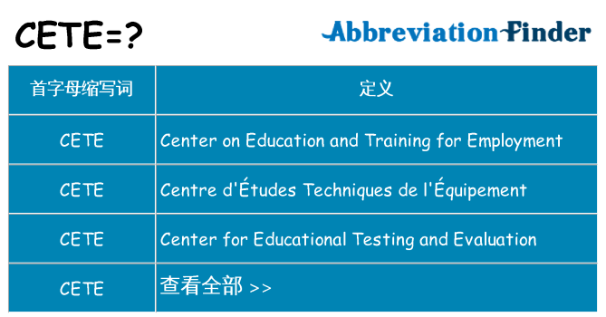 cete 代表什么