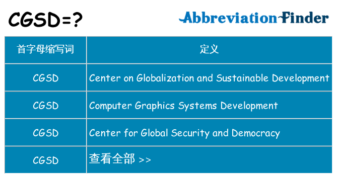 cgsd 代表什么
