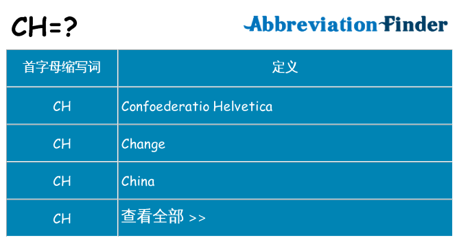 ch 代表什么