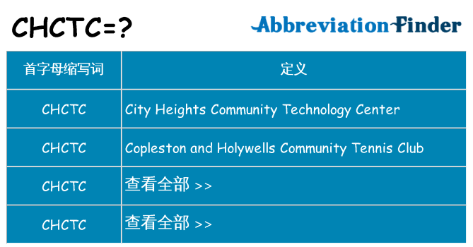 chctc 代表什么