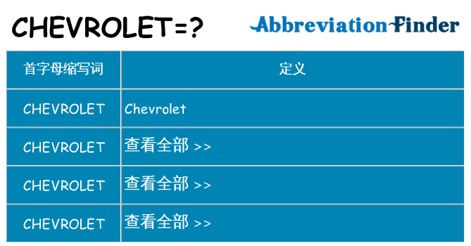 chevrolet 代表什么