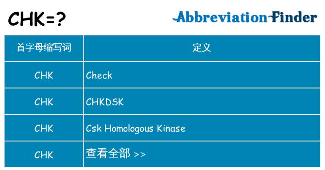 chk 代表什么