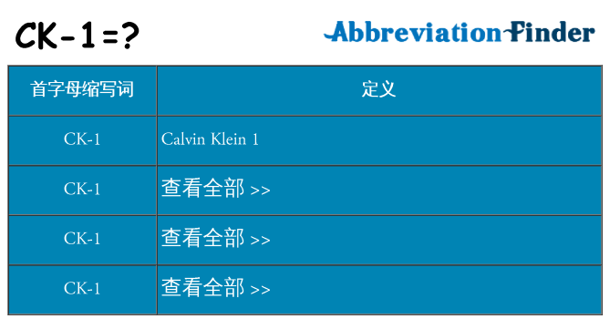 ck-1 代表什么