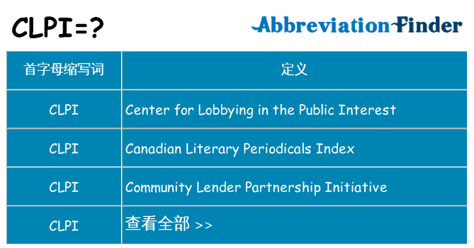 clpi 代表什么