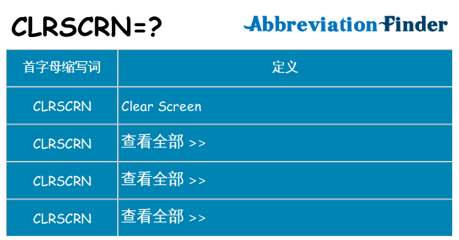 clrscrn 代表什么