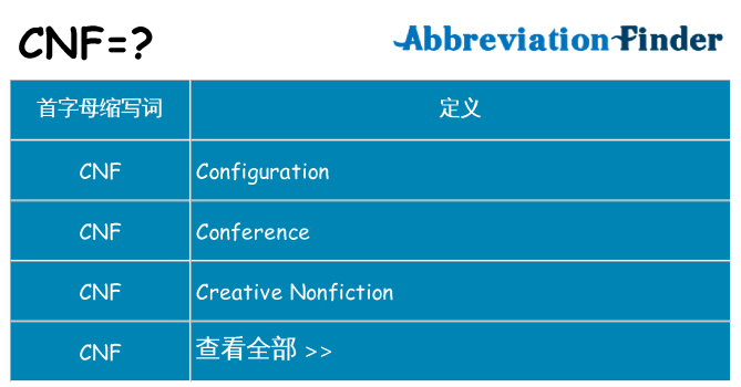 cnf 代表什么