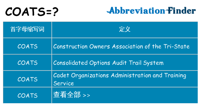 coats 代表什么