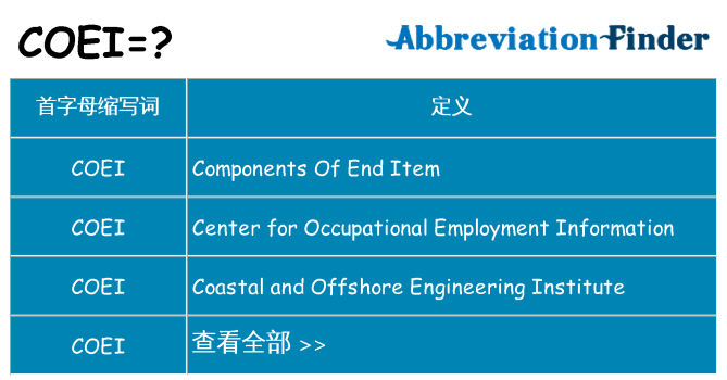 coei 代表什么