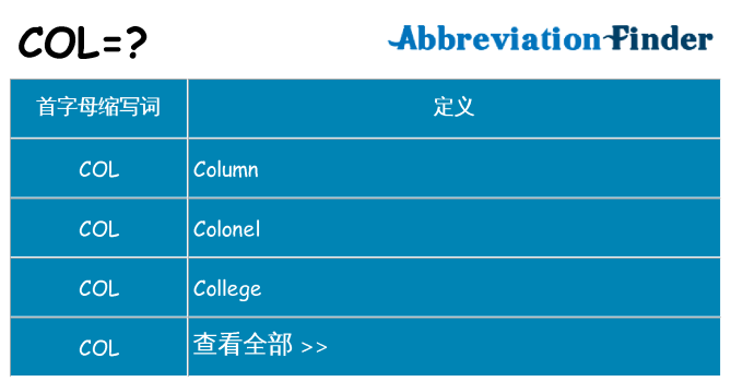 col 代表什么