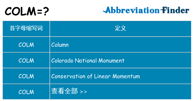 colm 代表什么