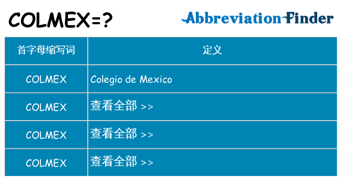 colmex 代表什么