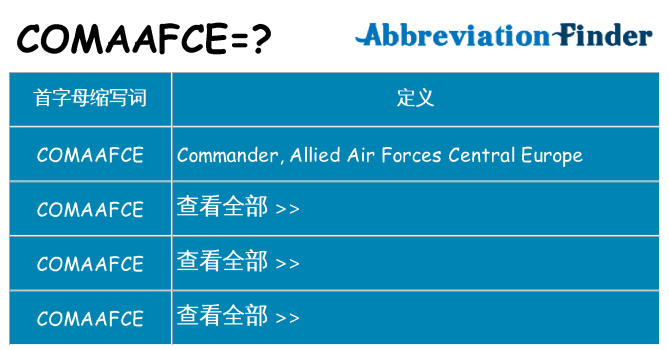 comaafce 代表什么