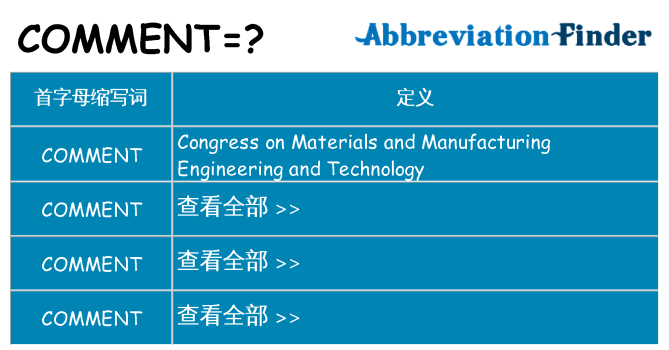 comment 代表什么