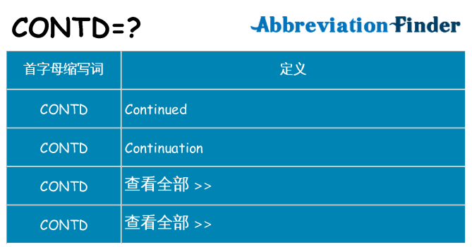 contd 代表什么