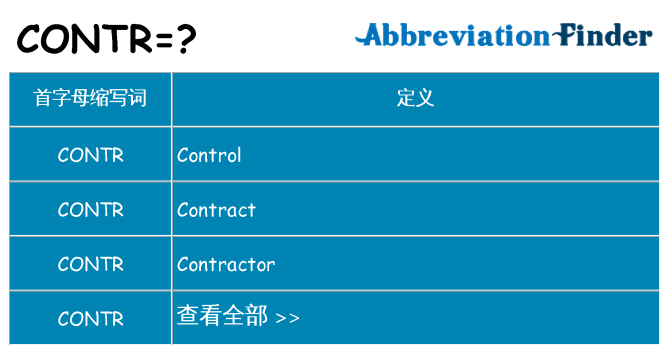 contr 代表什么