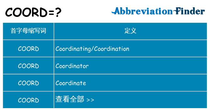 coord 代表什么