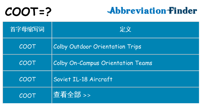 coot 代表什么