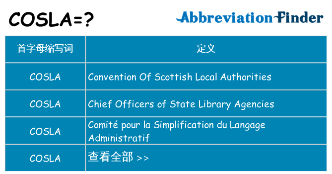 cosla 代表什么