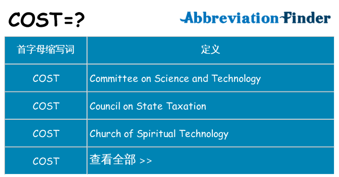 cost 代表什么
