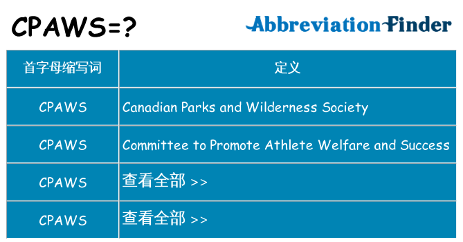 cpaws 代表什么