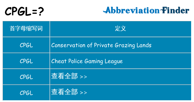 cpgl 代表什么