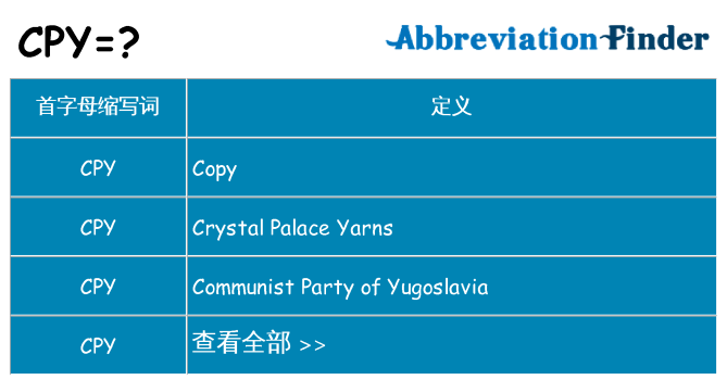 cpy 代表什么