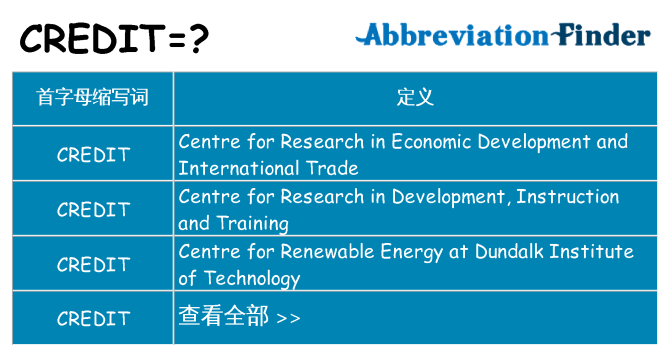 credit 代表什么