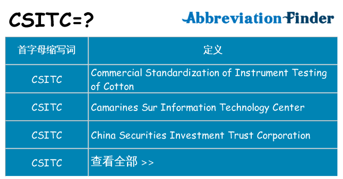 csitc 代表什么
