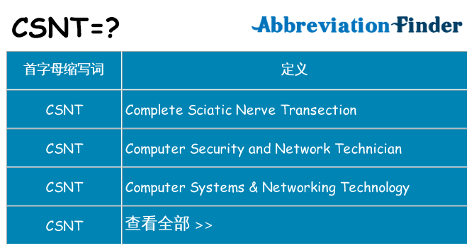 csnt 代表什么