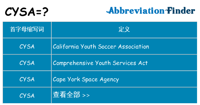 cysa 代表什么